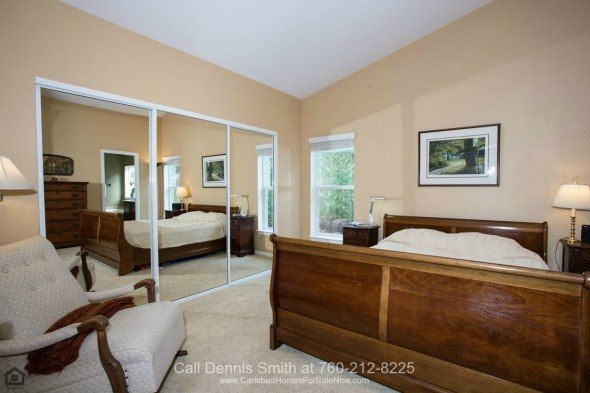 Encinitas CA Homes - The master bedroom of this Encinitas home is the perfect hideout after a long busy day, offering the best of rest and relaxation.