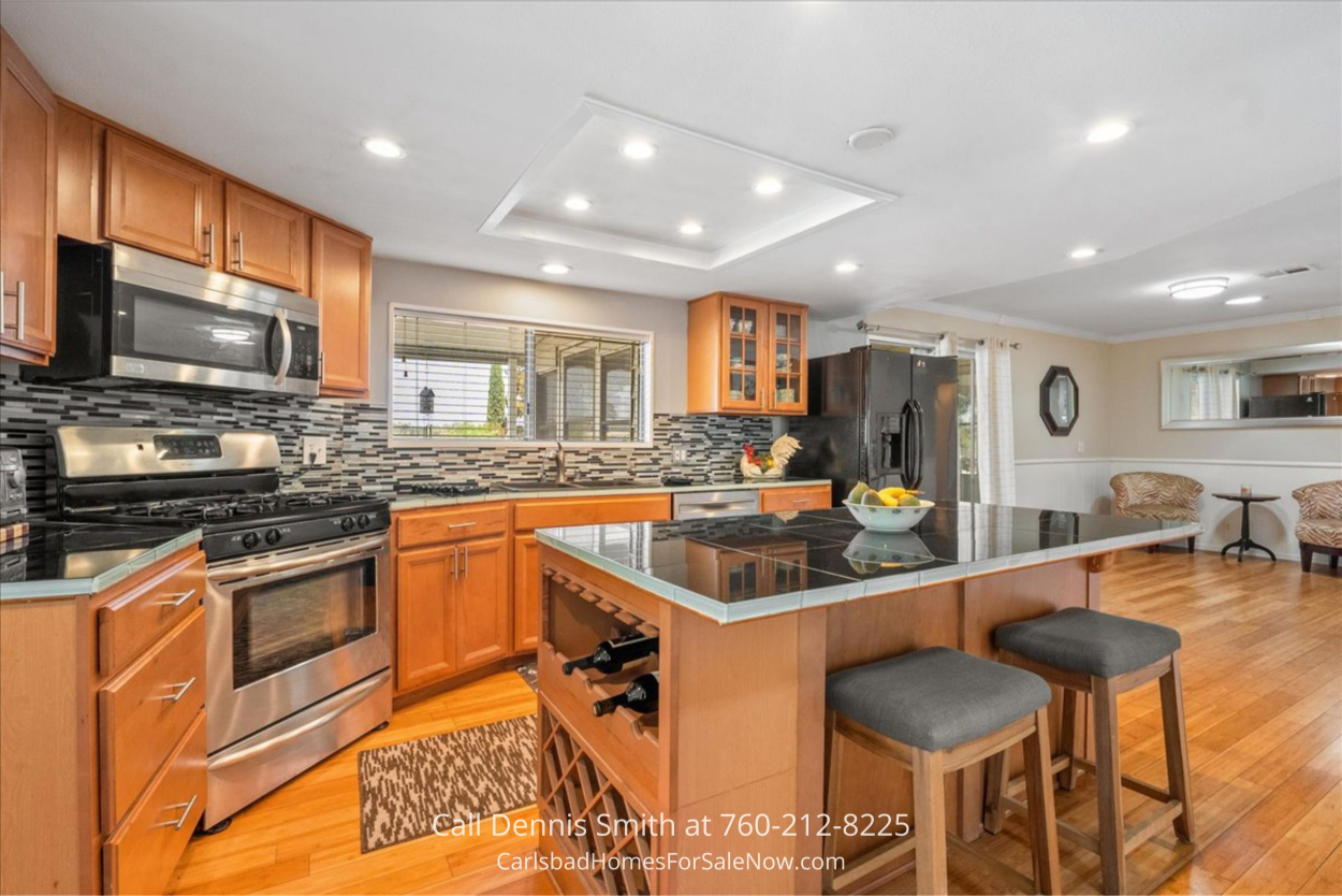 Kitchen inside mobile home for sale in Vista CA with ample cabinet space and functional layout...