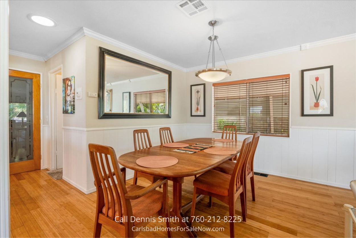 Dining area in Vista CA manufactured home for sale at 2130 Sunset Drive SPC 21...